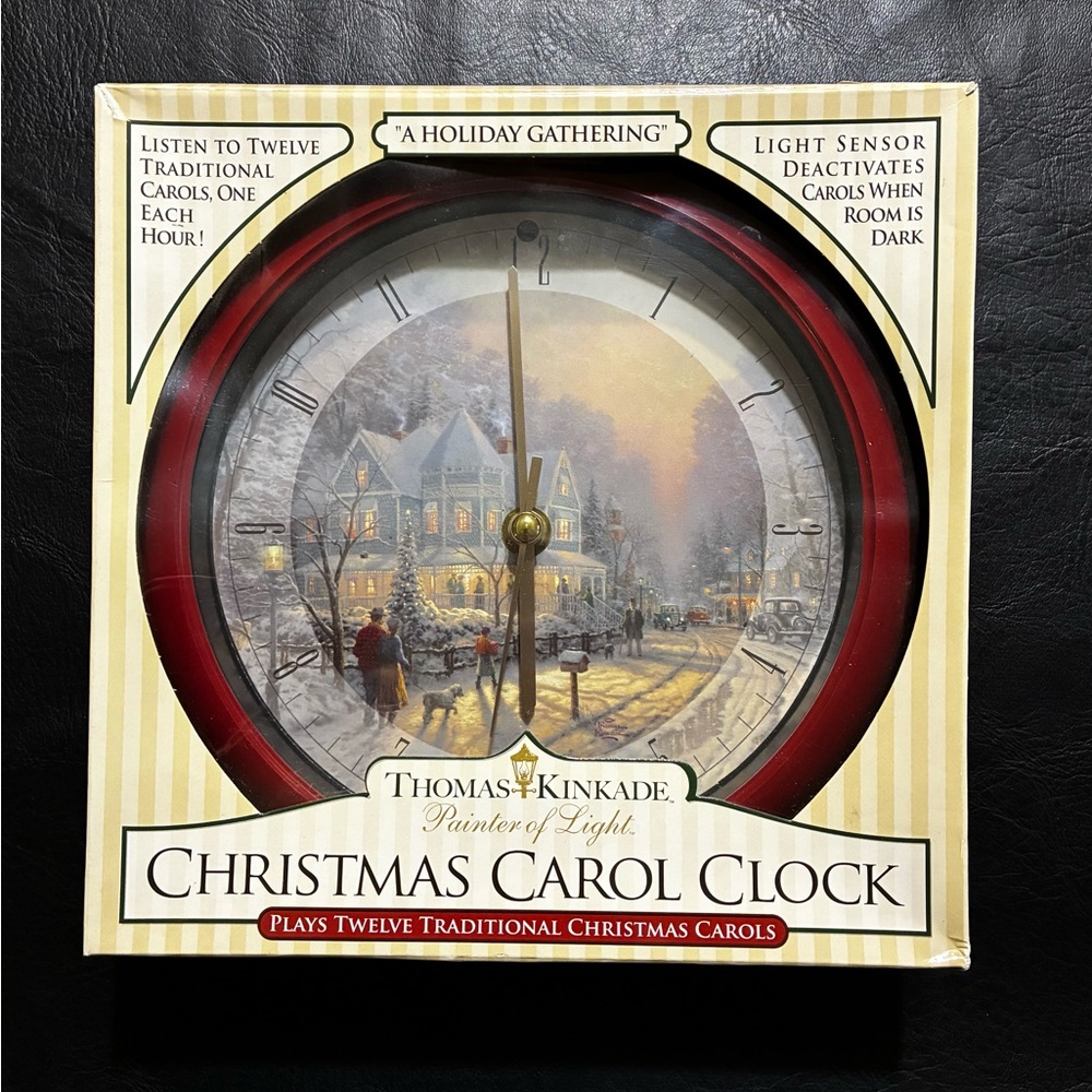 Thomas Kinkade Christmas Carol Clock Plays 12 Traditional Christmas Carols